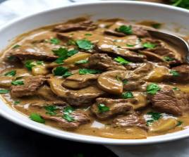 BEEF STEAK STREGANOFF
